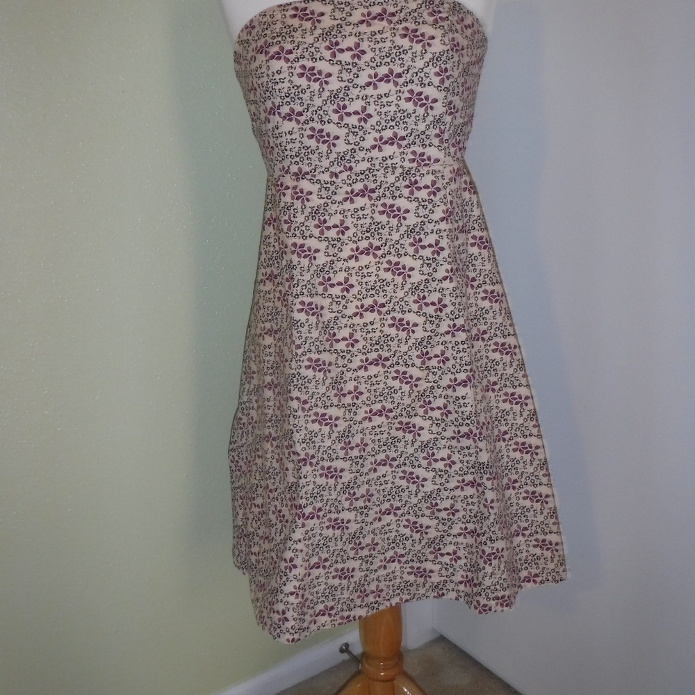 Strapless Purple Flower Gap Dress